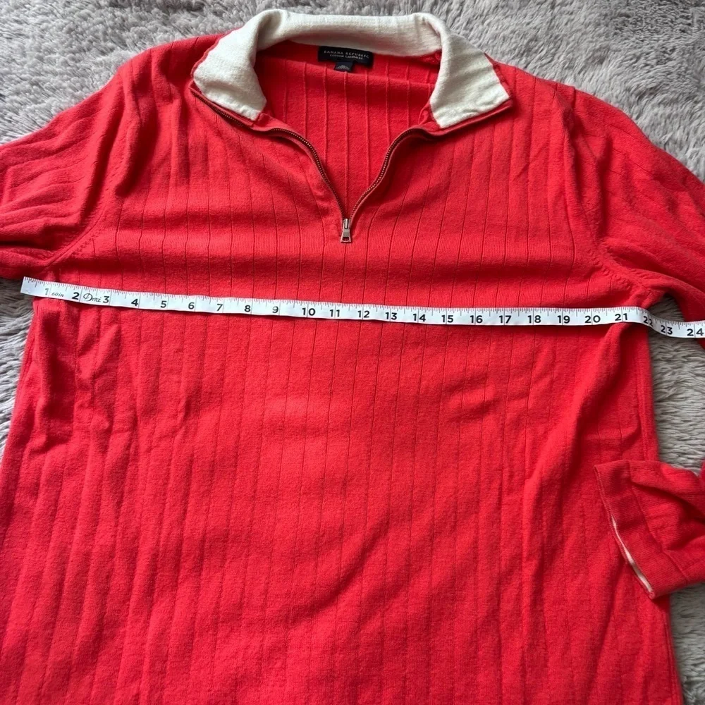⭐️⭐️⭐️Men’s Banana Republic cashmere cotton blend quarter zip sweater size XL